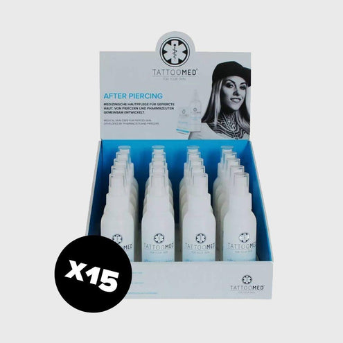 TattooMed® After Piercing Spray 15x 75ml - Tischaufsteller-B2B - Piercing Series-TattooMed